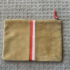 Clare V suede flat clutch